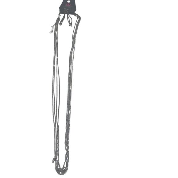 Paparazzi Jewelry Sleek & Destroy Multilayer Black Necklace & Earrings For Women - Picture 11 of 12